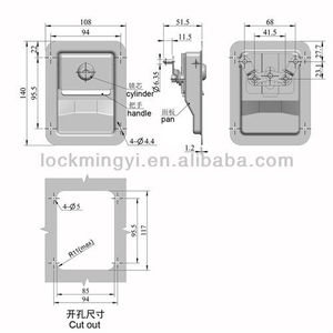 Đa điểm Key-locking <span class=keywords><strong>SS</strong></span> Paddle xử lý khóa hộp công cụ Flush Latch - Product Image 4