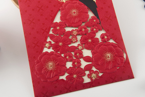 Esperamos contar con tu presencia impresión personalizada tarjeta de invitación de boda Chino - Product Image 4