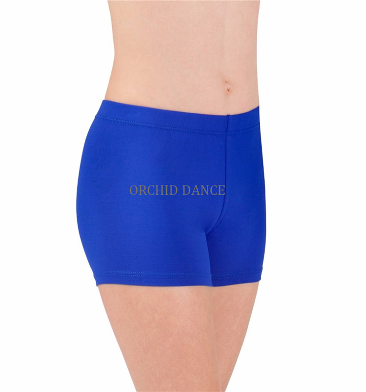 Оптовая продажа, профессиональные Блестящие Нейлоновые танцевальные шорты из спандекса для девочек