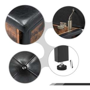 <span class=keywords><strong>VASAGLE</strong></span> Meubles de salon Articles ménagers Canapé vintage avec rangement, banc ottoman en forme de L, repose-pieds de lit moelleux avec rangement - Product Image 5