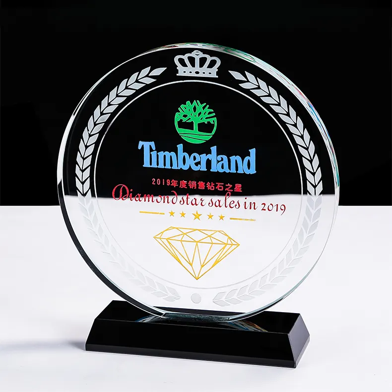 Ingrosso nuovo design ottico k9 trofeo di cristallo di cristallo con targa di cristallo trofeo premio sportivo