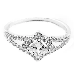 Высококачественное изящное кольцо с кубическим цирконием, 925 однотонное кольцо из стерлингового серебра, идеальное кольцо с фианитом, ювелирные изделия для женщин и девочек
