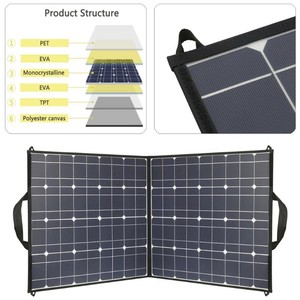 <span class=keywords><strong>100</strong></span> वाट 18V 12V पोर्टेबल Foldable Monocrystalline सौर पैनल चार्जर के लिए सड़क पर, डेरा डाले हुए 5V सेल फोन 12 v बैटरी - Product Image 3