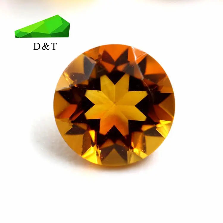 high quality gemstone wholesale china natural citrine round cut 5mm factory stone for jewelry