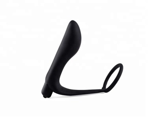 Massaggiatore Prostatico con Anello Penieno e <span class=keywords><strong>Plug</strong></span> Anale, Giocattoli Sessuali in Silicone con Vibratore per Uomini - Product Image 1