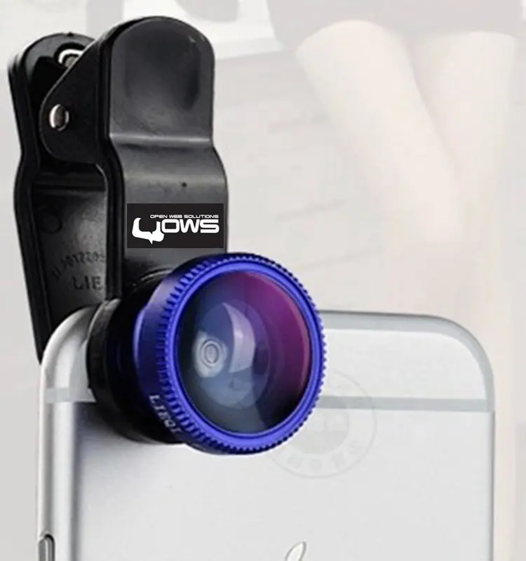 Amazon Hot sale 0.67X super wide angle lens fish eye lens 12x miacro mobile phone camera lens with clip