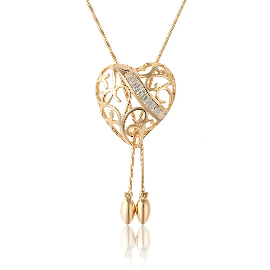 Collana a forma di cuore alla moda con placcatura in oro 18k, collana a cuore 44848 gioielli Xuping