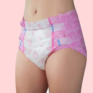 Factory Manufacturer Wholesale Free Sample Sexy cute printed ultra thick super absorbency ABDLover period underwear diaper