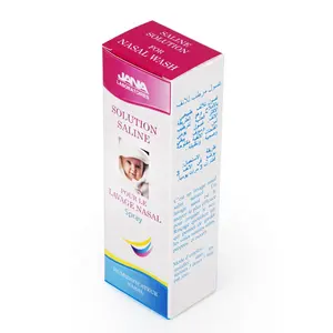 Custom farmaceutica soluzione salina nasale lavaggio a spruzzo bottiglia di imballaggio scatola di carta