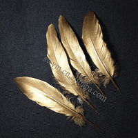 Plumes scintillantes métalliques, 1 pièce, or, accessoires de mode, DIY, plumes d'oie, peintes, vente en gros