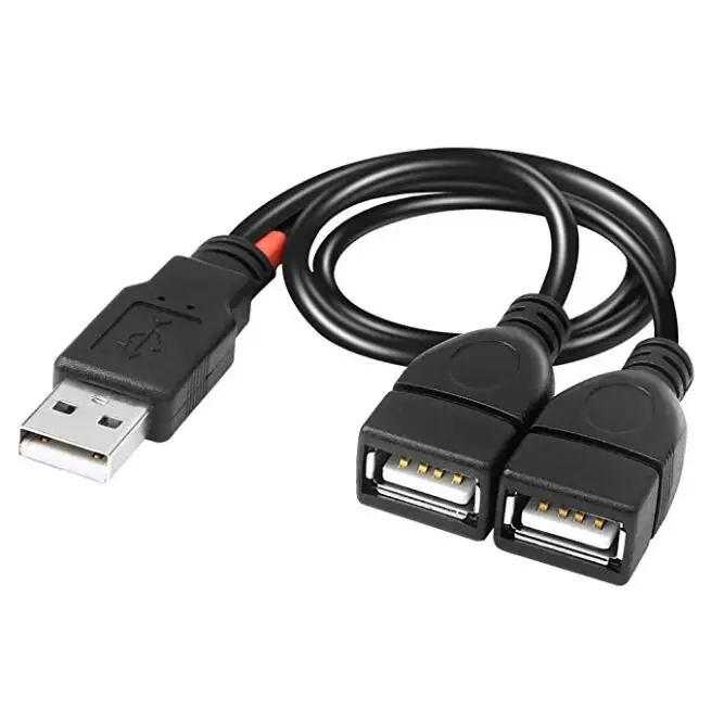 1 stecker auf 2 Weibliche Adapter USB A Schnur 2 Port Hub Daten Lade Synchronisieren Splitter Kabel