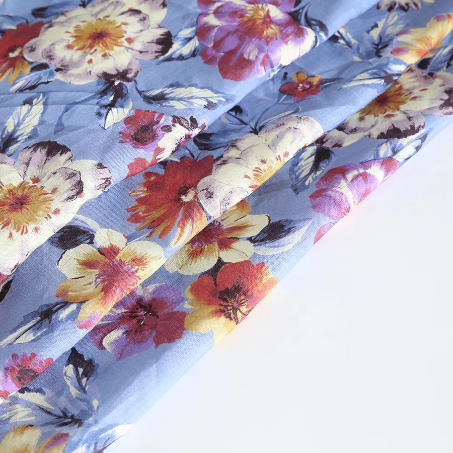 Digital printing bloemen ontwerp op 100% Linnen stof voor jurken