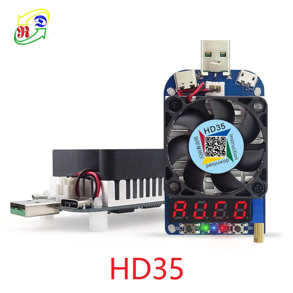 RD HD35 trigger funktion Last Usb-schnittstelle Entladung Batterie Tester Einstellbare Strom 35w Intelligente elektronische last