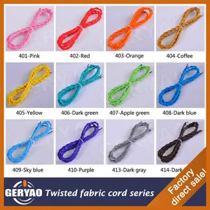 Factory price coffee fabric braided power cord,textile weave power cord