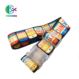 Bolsa de equipaje tejida de poliéster portátil con logotipo personalizado, cierre TSA, hebilla de cinturón de plástico, accesorios de viaje para regalos personalizados - Product Image 2