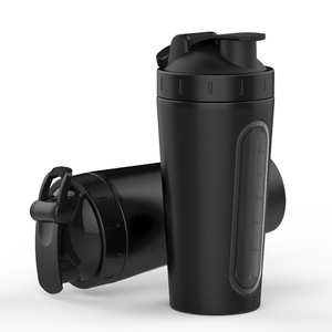 Madou מותאם אישית לוגו חזותי חלון מפלס מים 700ML חלבון אבקת ערבוב כוס 304 נירוסטה שייקר בקבוק עם כדור עבור חדר כושר - Product Image 6