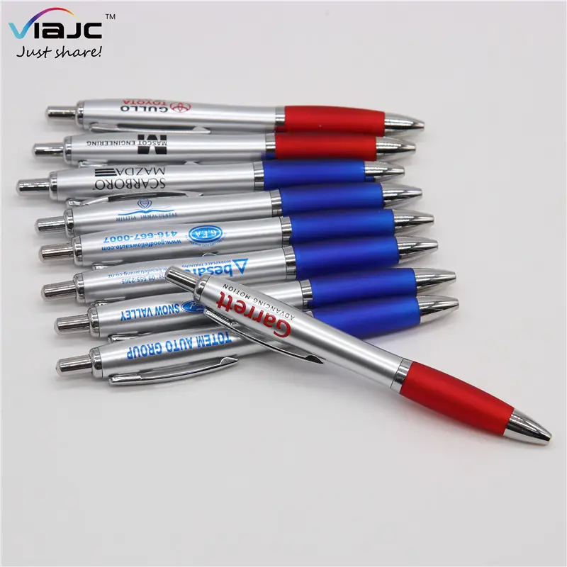 Klassieke top selling balpen snelle levering lage MOQ print logo pen, rode fluweelachtige touch branded pen balpen voor promotie