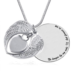 Collier personnalisé en acier inoxydable 316L avec pendentif cœur en zircon pour cendres funéraires - Pour toujours mon cœur, tante - Product Image 3