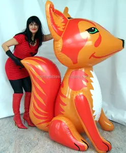 2016 High quality and Hot sale brown shiny inflatable fox toy for decoration