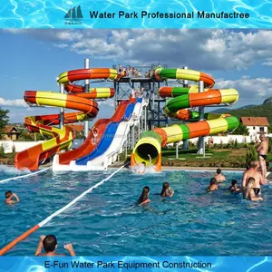 Regenboog Enorme Volwassen Water Slide Fiberglass Slide voor Aqua Park Apparatuur