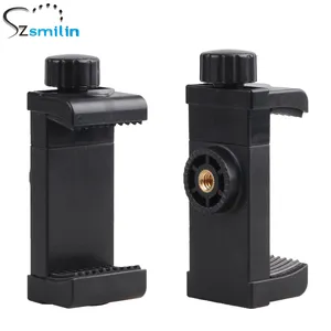 High quality custom logo expanding 55-100mm flexible cell phone holder for tripod selfe stick stand