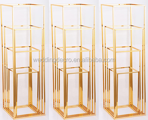 Gold Metal Centerpiece Wedding Decoration Flower Stand Plinth Flowers <strong>Party</strong> <strong>Props</strong> - Product Image 2