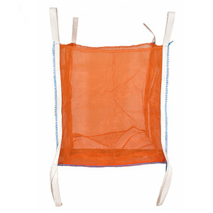 Sacco a rete super resistente da 1000 kg per <span class=keywords><strong>legna</strong></span> da ardere, in PP, quadrato, traspirante, grande, con apertura superiore completa 5:1 ventilata, 4 anelli, per tonnellata - Product Image 2