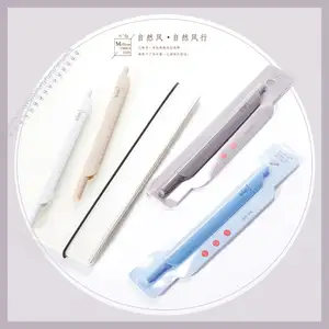 Novedades para importar 独特的学校供应商尺子笔凝胶墨水笔创新可爱韩国文具