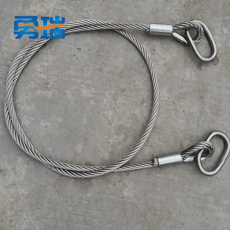 Hohe festigkeit 316 edelstahl 16mm draht seil sling flämischen auge mit ring turm seil kabel hersteller