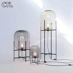 Nhà Hàng Khách Sạn Trang Trí Nội Thất Nghệ Thuật Thiết Kế Đèn Sàn Với Glass Bóng Màu Đen Sang Trọng Bắc Âu Hiện Đại Phòng Khách Đứng Đèn Sàn - Product Image 4