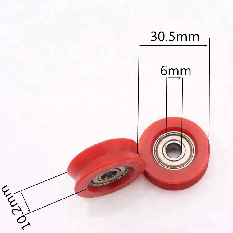 Polea V de polea de plástico y nailon, polea de puerta pequeña, rueda de rodillo 626zz para puerta corredera, rodamiento 626ZZ