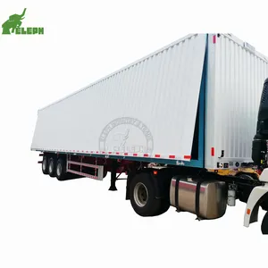 Cargo Trailer Carbon Steel Transport Van Enclose kotak hidrolik Wing Trailer