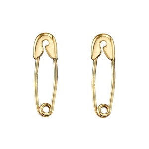 Promotion Gold Plated Fashion Jewelry High Polish <strong>Safety</strong> <strong>Pin</strong> Women <strong>Earring</strong> - Product Image 1