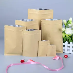 9*14 Waterproof snack packaging three side seal kraft paper pouch bag