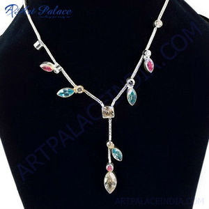 สร้อยคอพลอย925สร้อยคอเงินสร้อยคอพลอยมีเอกลักษณ์สำหรับงานปาร์ตี้ - Product Image 1