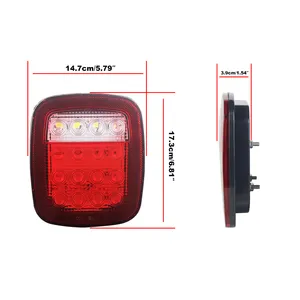 1 paire de feu de Stop arrière LED rouge blanc, feu de Stop, pour Jeep cg YJ JK remorque camion bateau RV