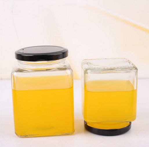 Hot sale cheap glass jar with straight side black lidPopular