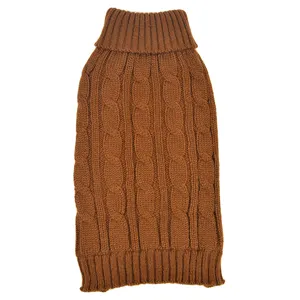 针织图案自己设计宠物毛衣衣服棕色狗服装冬季