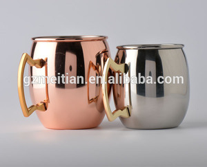 De acero inoxidable bañado Moscow Mule taza con manija color dorado - Product Image 2