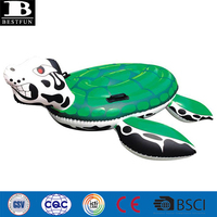 Flotteur de piscine gonflable géant personnalisé en forme de tortue dragon, jouet aquatique en vinyle durable, radeau avec poignées pour l'été