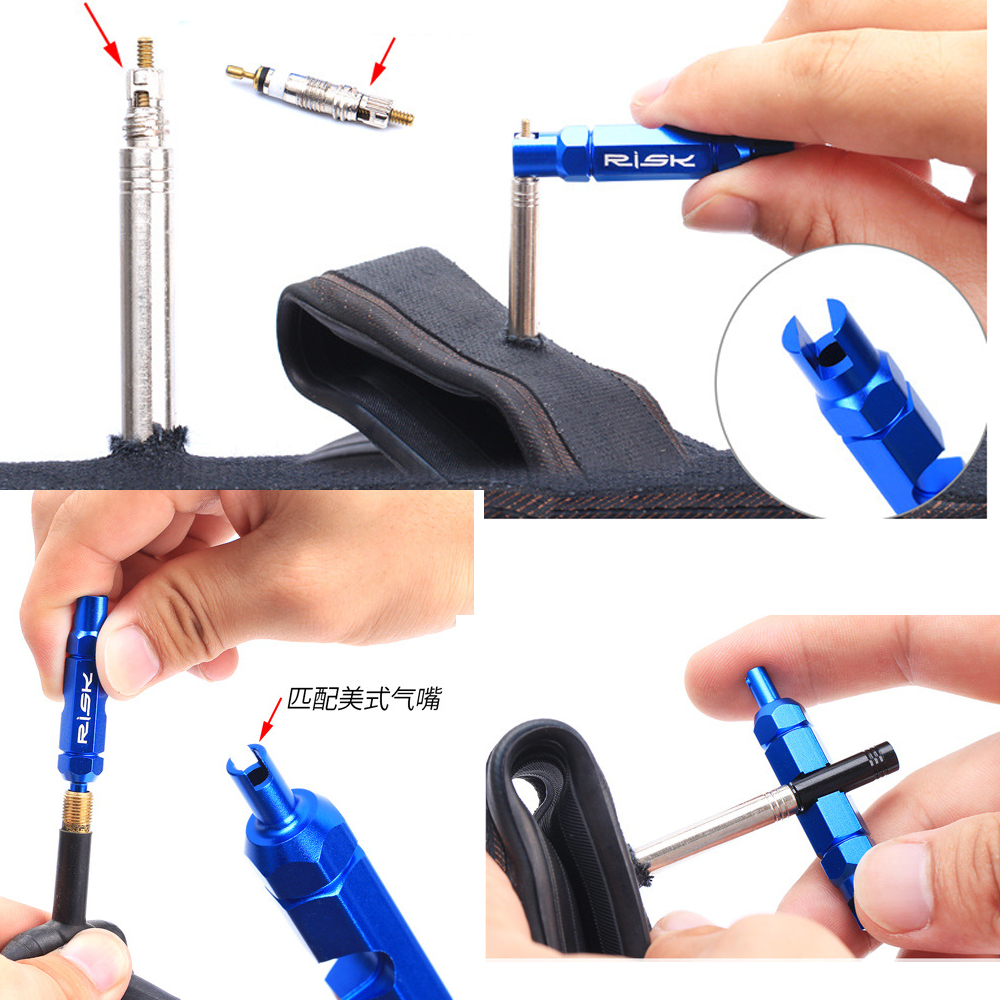 Kit Di 4 Valvole Per Pneumatici + Strumento Di Rimozione A 4 Vie – Ottone, Per Auto, Moto, Bici - 2