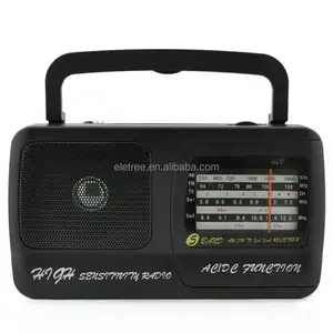 Rádio portátil fm/am/tv/SW1-2 multibanda mini EL-R409