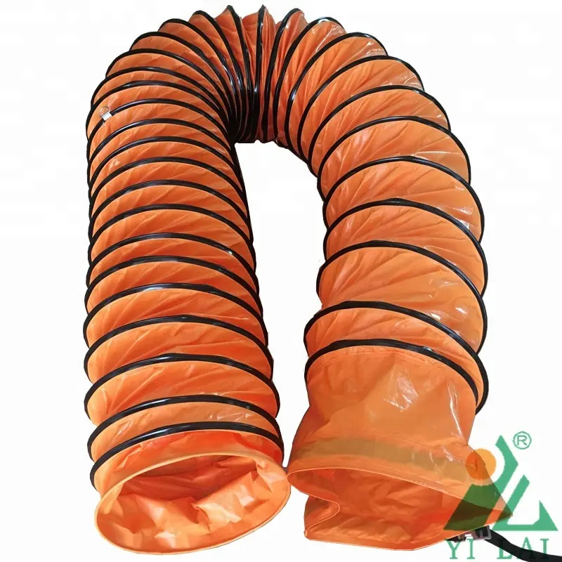 12 pouces de diamètre ignifuge tissu laminé pvc flexible de tube de ventilation
