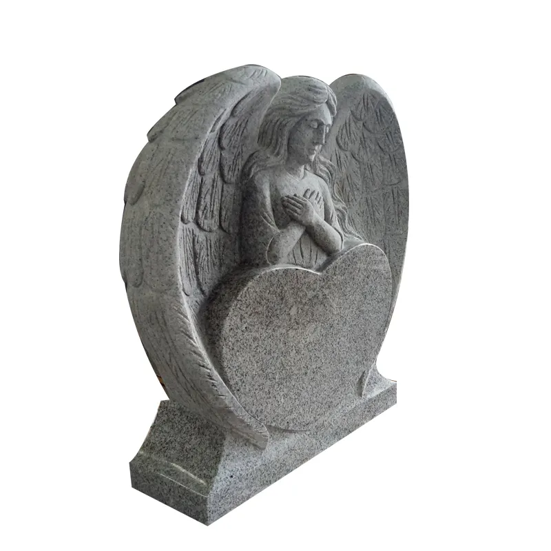 G603 Angels Heart Shaped Tombstone อนุสาวรีย์และ Headstones