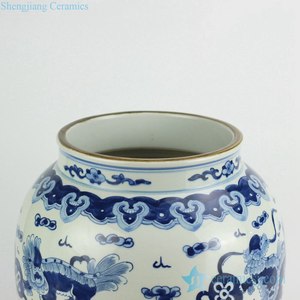 RZKY09 mano de pintura china <span class=keywords><strong>León</strong></span> jugar con bola de seda patrón porcelana urna - Product Image 4