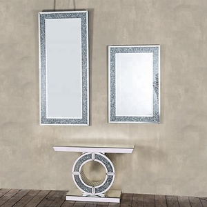 Set di Specchio Console <span class=keywords><strong>e</strong></span> Tavolo Grande con Diamanti Incastonati per Soggiorno - Product Image 2