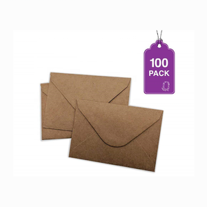 100 túi Nâu Kraft Mini Phong Bì 4x2.75 inch Thẻ Quà Tặng Giấy Thủ Công Phong Bì - Product Image 2