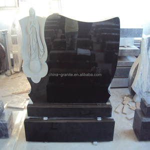 Pierres tombales bon marché de pierre tombale de monument de granit noir pur de la Chine pour le cimetière - Product Image 2