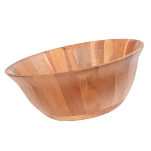 Bol de service en acacia pour fruits ou salades, grand, diamètre 12 "x 7" de hauteur, bol simple - Product Image 3