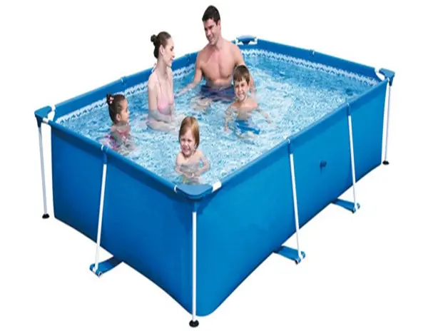 Bestway. Piscina con telaio 56401 87 "x 59" x 17 "piscina con struttura in metallo vasca rettangolare per piscina